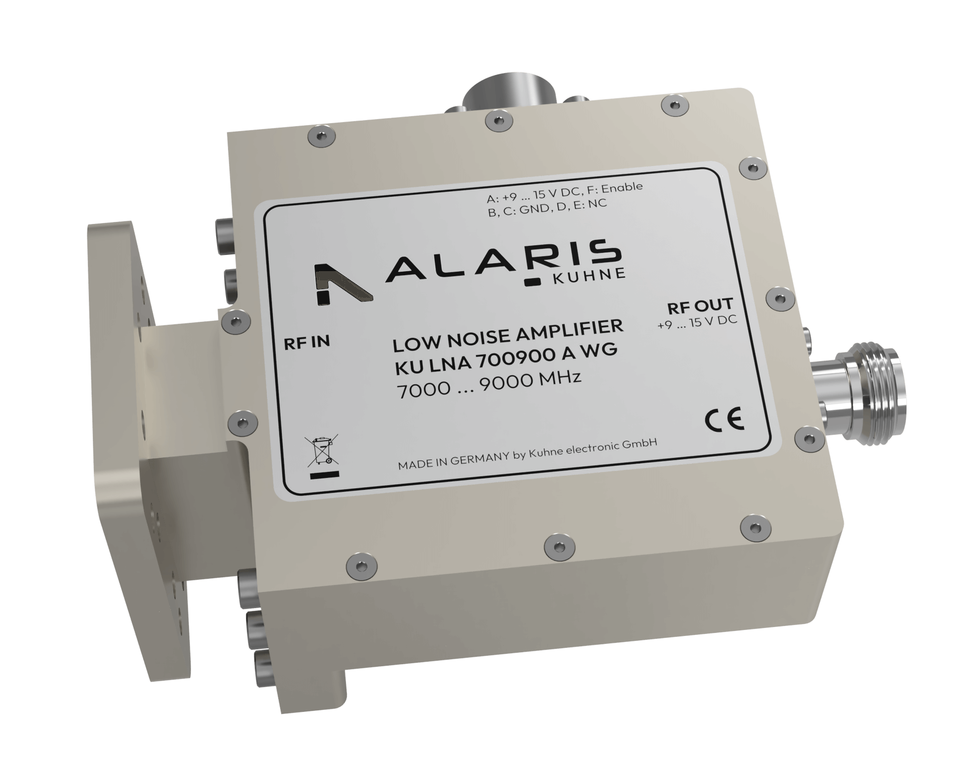 Low Noise Amplifier, 7000 ... 9000 MHz (KU LNA 700900 A WG)